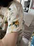 鎏英媽媽裝夏季薄款短袖襯衫中老年女裝寬松大碼印花開衫透氣襯衣套裝 米杏色上衣 3XL 建議120-135斤 曬單實拍圖
