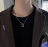 法蔻（farcoko）品牌男士項鏈潮嘻哈黑色方塊鎖骨鏈時尚飾品生日禮物送男友 黑色方塊項鏈 長度約44+6cm -【精美高檔禮盒】 曬單實拍圖