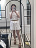 Fabrique鏤空蕾絲修身收腰上衣蓬蓬感半裙女款套裝2026春夏新品 白色 M 曬單實(shí)拍圖