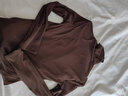 浪莎（LangSha）咖色高領(lǐng)網(wǎng)紗打底衫女內搭紗衣秋冬季2025黑色長(cháng)袖t恤高彈力上衣 深咖色加絨 M 【建議100-110斤】 曬單實(shí)拍圖