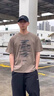 馬克華菲（MARK FAIRWHALE）棉短袖T恤男士2026夏季新款寬松工作穿搭五分半截打底衫上衣服裝 咖啡色【官方正品】 薄款 XL 【建議130-155斤】 曬單實拍圖