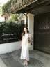 謎秀剪花魚尾連衣裙女2026夏季新款顯瘦輕禮服裙子設計感收腰中長裙 杏色 （短袖） L 曬單實拍圖