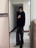 OEMG學(xué)院風(fēng)高街美式小眾百搭微喇牛仔褲男春秋季青少年寬松闊腿長(cháng)褲子 黑色 L 【建議115-130斤】 曬單實(shí)拍圖