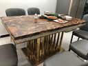 Locke Weedon大理石餐桌輕奢后現(xiàn)代餐桌椅組合長(zhǎng)方形飯桌鈦金不銹鋼吃飯桌子 1.5米餐桌【中花白】1.5m 曬單實(shí)拍圖