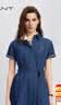 GANT/甘特26年春夏女士新款棉麻牛仔連衣裙長裙收腰闊擺牛仔裙 430-牛仔藍(lán) M 曬單實(shí)拍圖
