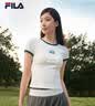 FILA 斐樂官方多彩短袖T恤女2026夏新款修身短款螺紋運動百搭復古上衣 曬單實拍圖