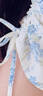 SNIDEL連衣裙女26春夏新品優(yōu)雅氣質(zhì)泡泡袖吊帶露肩印花長裙SWFO261253 黃色 S (0) 曬單實拍圖