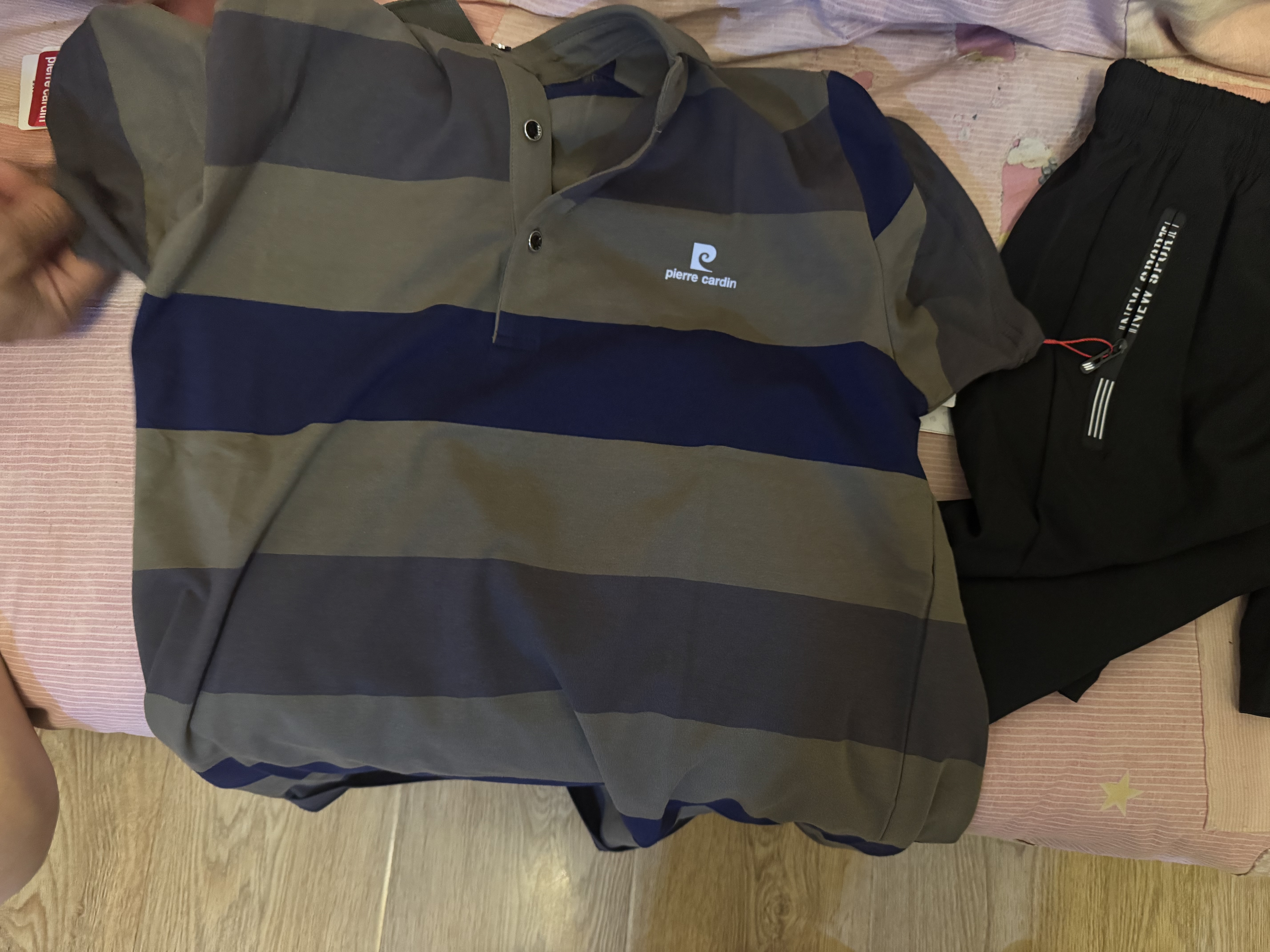 皮爾卡丹（pierre cardin）短袖T恤男士夏季商務休閑polo衫撞色條紋百搭翻領上衣 綠色 2XL 曬單實拍圖