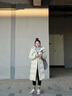 奧豚長款90白鴨絨面包直筒韓版寬松羽絨服女過膝厚冬季外套 米白色 S(155/80A) 曬單實(shí)拍圖