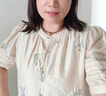香影（xiangying）香影襯衫女短袖2025夏裝新款正肩圓領(lǐng)杏色甜美風(fēng)襯衣刺繡碎花上衣 曬單實拍圖