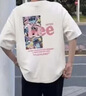 LEESRTROI潮牌聯名重磅短袖t恤男女同款夏季新款純棉印花寬松夏天學生半袖 珍珠白 L 約120-140斤可穿 曬單實拍圖