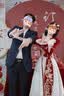 皮爾卡丹（pierre cardin）中式敬酒服新娘2026新款秋季訂婚禮服裙大碼胖mm顯瘦回門服酒紅色 酒紅色 MJ903長裙 L 110斤左右 曬單實拍圖
