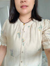 香影（xiangying）香影襯衫女短袖2025夏裝新款正肩圓領(lǐng)杏色甜美風(fēng)襯衣刺繡碎花上衣 曬單實拍圖