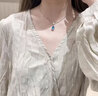 FARCOKO海洋之心3克拉天然托帕石鎖骨項鏈七夕情人節生日禮物送女友老婆 海洋之心3克拉（天然托帕石）【品牌專柜禮盒】 曬單實拍圖