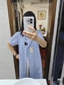 MUJI 女式 涼感 短袖襯衫連衣裙 女裝裙子長裙 26年夏季 BC2Q7C6S 薩克森藍(lán)條紋 M （160/84A） 曬單實拍圖