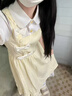 汐菡（XIHAN）連衣裙夏季2026新款中長裙學院風學生甜美初中高中少女生裙子夏天 潮流韓版假兩件連衣裙黃色 均碼 (可備注碼數) 曬單實拍圖