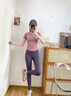 木林森（MULINSEN）跑步運(yùn)動(dòng)套裝瑜伽服女春夏休閑健身服普拉提短袖透氣兩件套修身 曬單實(shí)拍圖