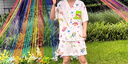 宮蝶【禮盒裝】蠟筆小新情侶睡衣女100%純棉短袖長褲男士家居服三件套 蠟筆小新三件套女 XL （建議120-140斤） 曬單實拍圖