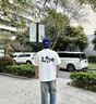 倉(cāng)石一樹(shù)2026新款潮牌夏季寬松字母小熊印花短袖T恤男士半袖純棉情侶上衣 白色 XL 曬單實(shí)拍圖