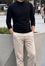 皮爾卡丹（pierre cardin）莫代爾半高領(lǐng)長(zhǎng)袖t恤男士秋冬季加絨保暖修身中領(lǐng)內(nèi)搭打底衫 莫代爾-黑色 常規(guī) 2XL 【145-160斤修身】 曬單實(shí)拍圖