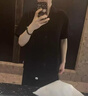馬克華菲高檔短袖套裝2026夏季新款潮牌上衣服寬松長褲休閑冰絲運動套裝男 黑色（短袖+長褲） XL 【140-160斤】 曬單實拍圖