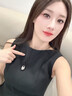 TFY銀色水滴吊墜項鏈女士長款2026新款小眾ins設計感黑繩毛衣鏈夏季 極簡銀色-黑繩項鏈 曬單實拍圖