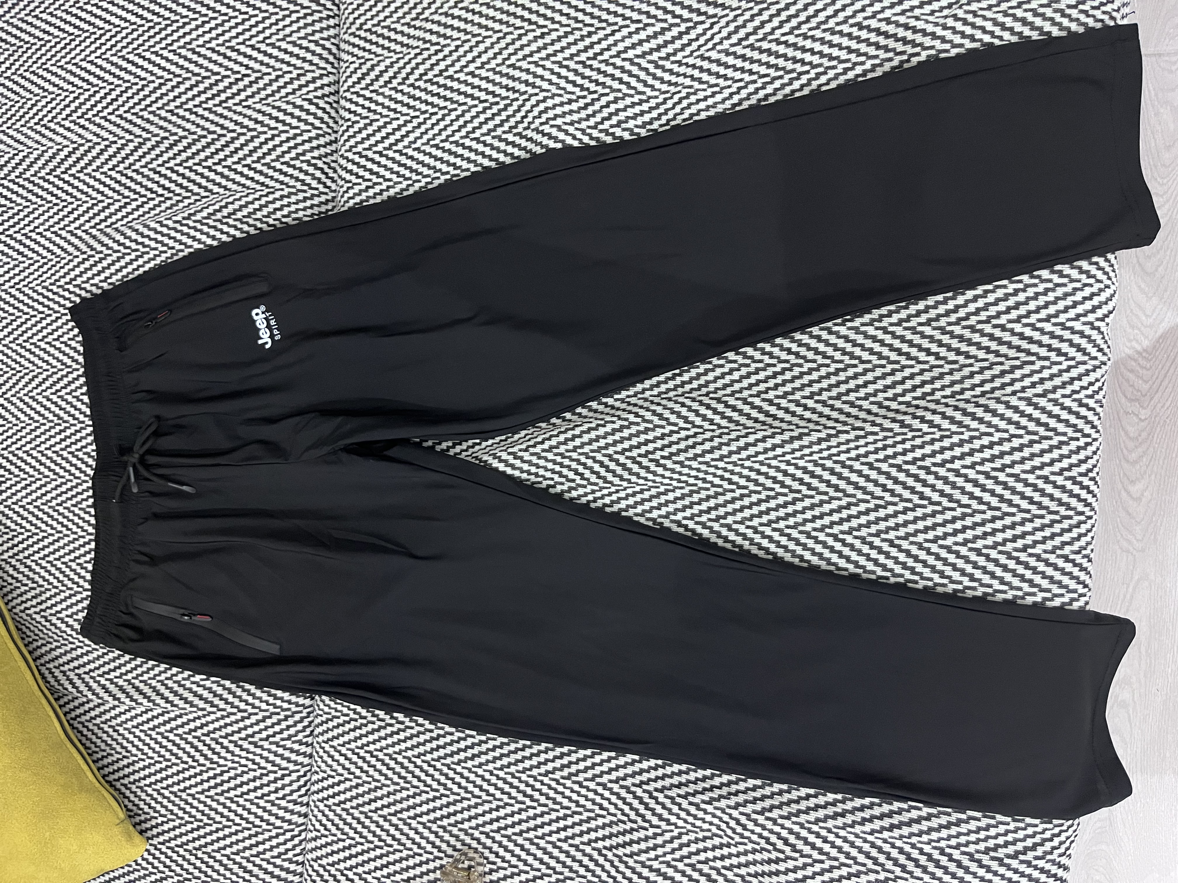 JEEP SPIRIT吉普短袖T恤套裝男夏季大碼高彈休閑冰絲速干長褲 深灰藍(lán) XL 曬單實拍圖