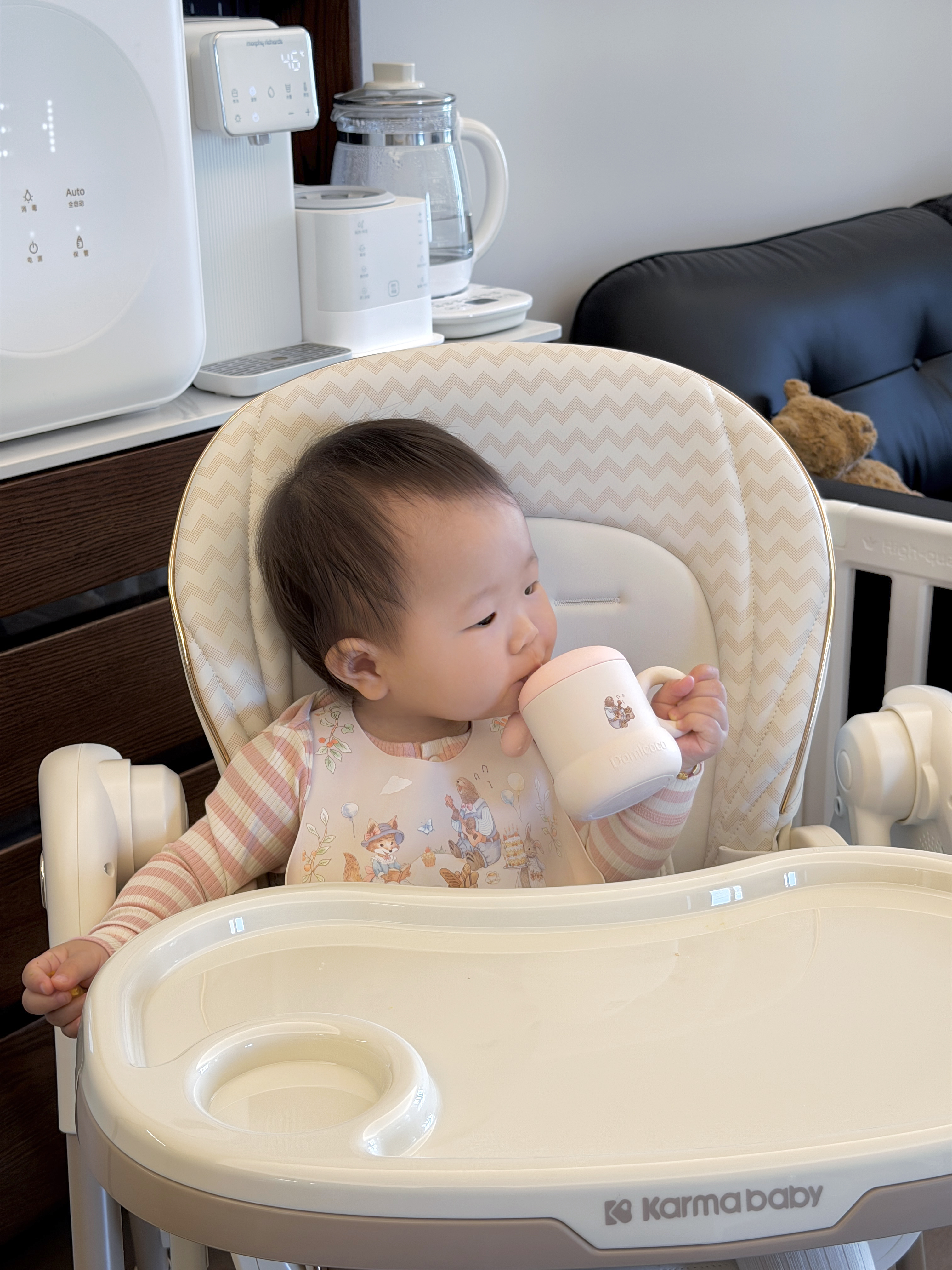 DOMICOCO哆咪可可寶寶餐具禮盒套裝兒童輔食碗勺叉子高顏值送禮高檔禮盒周歲伴手禮 煙粉系列-大禮盒六件套 曬單實拍圖