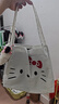 葉余520新款帆布包HelloKitty托特可愛學生斜挎ins單肩手提通勤包 白色簡筆畫 37*34cm 曬單實拍圖