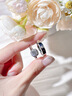 老鳳祥小方糖結婚訂婚一克拉莫桑鉆鉆戒純銀戒指情侶對戒七夕情人節禮物 曬單實拍圖