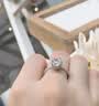 中國黃金（CHINA GOLD）小方糖一克拉銀戒指女生輕奢求婚結婚訂婚首飾七夕生日禮物送女友 一克拉情侶對戒【品牌禮盒】 曬單實拍圖