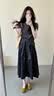 歐迪惠（Oudihui）2026新款夏季法式連衣裙女裝韓系穿搭一整套衣服碎花長(zhǎng)裙子女套裝 深灰色上衣+碎花裙 S 曬單實(shí)拍圖