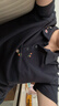 初語厚厚聯名｜初語T恤女短袖26夏季新款合體正肩花朵刺繡運動POLO衫 藏青色 L 曬單實拍圖