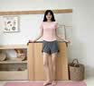 木林森（MULINSEN）跑步運(yùn)動(dòng)套裝瑜伽服女春夏休閑健身服普拉提短袖假兩件短褲修身 曬單實(shí)拍圖