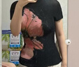 太平鳥女裝T恤三宅風(fēng)褶皺索瑪花短袖夏氣質(zhì)半高領(lǐng)修身上衣 黑色 L 曬單實(shí)拍圖