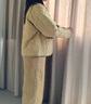 朵朵·可可冬季新款保暖加厚防寒夾棉新中式簡(jiǎn)約女家居服睡衣套裝 姜黃 S (155) 曬單實(shí)拍圖