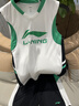 李寧（LI-NING）兒童籃球服速干運動套裝男童夏季新款訓練服6-12歲青少年背心套裝 標準白/黑色 160 曬單實拍圖