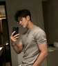 OEMG灰色亨利領針織短袖polo衫男款夏季收袖口健身運動t恤顯肌肉半袖 灰色 【高織密高品質】 XL [建議130-150斤] 曬單實拍圖
