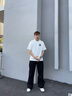 C.MATK設(shè)計感純棉短袖T恤男歐美風(fēng)字母印花體恤夏季情侶裝寬松落肩短袖 珍珠白-黑標(biāo)(DTY-1) L (偏大，建議體重135-160斤) 曬單實拍圖