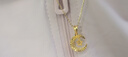 中國珠寶（Sino gem）黃金項鏈碎冰冰星月之戀足金999吊墜套鏈生日節(jié)日禮物送女友老婆 金約1.15g-1.25g+s925銀鏈+純白戀語 曬單實拍圖
