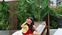 mt【頸間玫瑰詩】夏季云氧棉度假風掛脖吊帶露肩立體裝飾氣質女襯衫 曬單實拍圖
