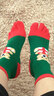 革斤威圣誕襪子五指襪新年襪子老人麋鹿雪人圣誕樹(shù)棉純女士襪子情侶款式 圣誕五指兒童5雙裝 曬單實(shí)拍圖