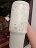 蘇泊爾（SUPOR）保溫杯大容量冰霸杯陶瓷內(nèi)膽吸管杯女生高顏值杯子2026新款水杯 【一杯雙飲】繁花青霧1000mL【3.0陶瓷覆層內(nèi)膽】 曬單實(shí)拍圖