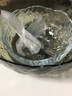 青蘋果（QINGPINGGUO） 金邊玻璃碗沙拉碗盤水果飯碗家用透明甜品網(wǎng)紅餐具湯碗 【中號(hào)】透明+【水果叉2個(gè)】 曬單實(shí)拍圖