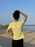安踏（ANTA）零壓速干T丨C5跑步服女夏季潮流防曬透氣短袖t恤健身運動上衣 【防曬速干】熒光淡綠-2 XL (女175) 曬單實拍圖