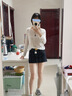 UR2026夏季新款女裝魅力設計感金色扣腰帶牛仔裙褲UWG860083 藍色 27 曬單實拍圖