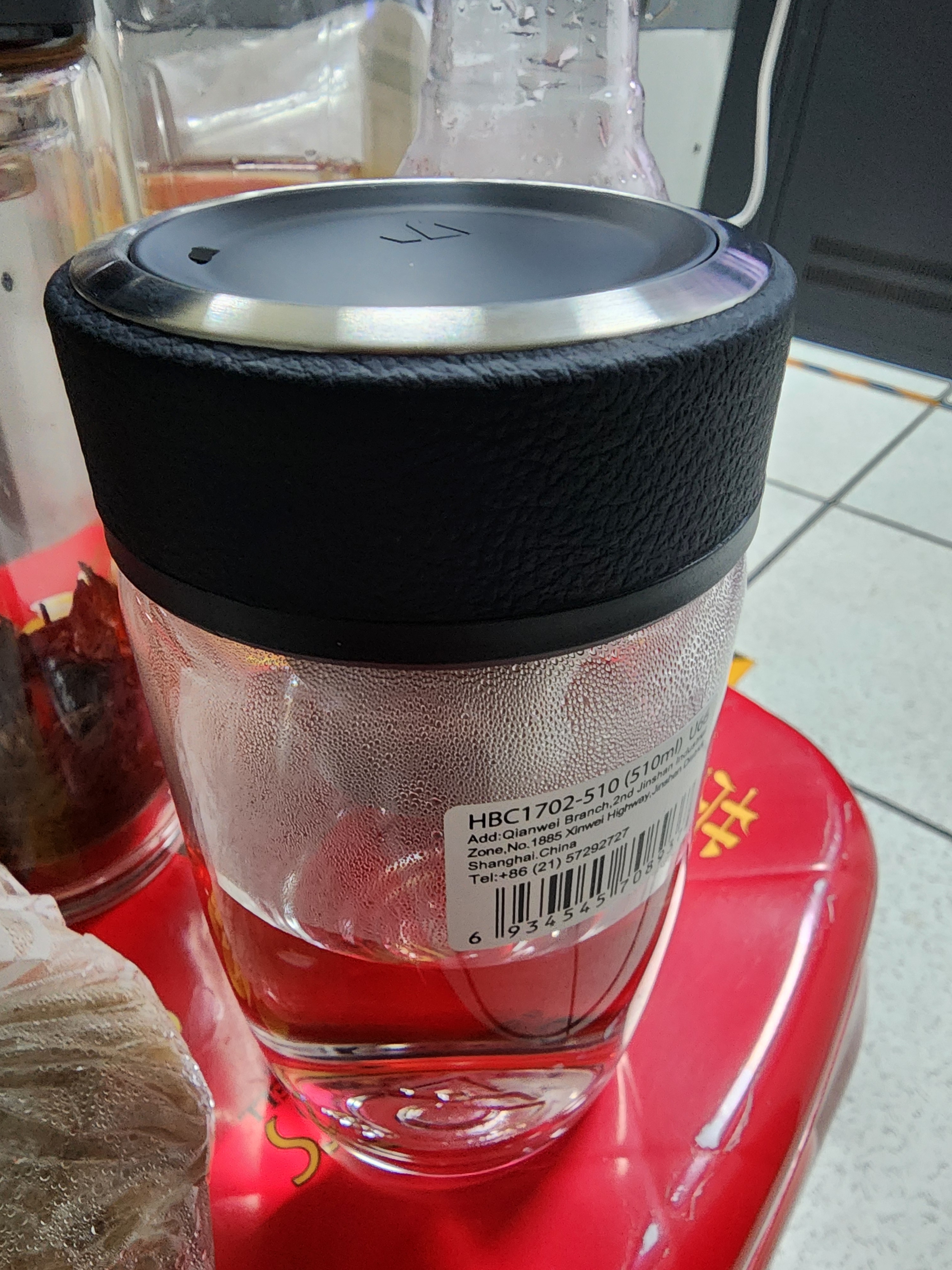 萬象（WANXIANG）玻璃杯泡茶水杯480ml便攜商務辦公杯U66家用水杯帶杯蓋泡茶杯 曬單實拍圖
