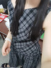 范思藍恩【章若楠同款】腰精裙一字領格子無袖連衣裙女夏季小個子連衣裙 黑色格子 XL 曬單實拍圖