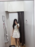 優衣庫棉莫代爾混紡POLO領拼色針織衫/短袖女裝26春夏新款485224 01 乳白色 M 曬單實拍圖