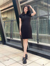 TOMMY HILFIGER【修身顯瘦】25夏季女裝珠地網眼氣質純色微彈POLO裙連衣裙 【經典凈色】經典黑BDS S 曬單實拍圖